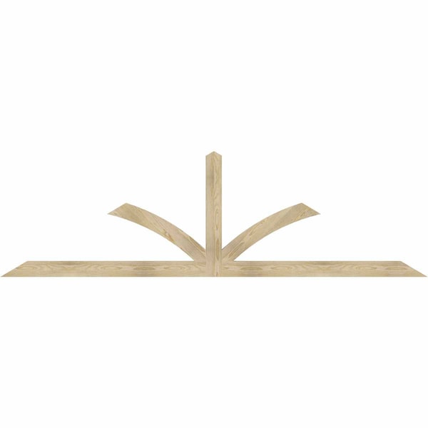 Ekena Millwork Richland Rough Sawn Timber Gable Bracket, Douglas Fir, 108"W x 31 1/2"H x 2"D x 4"F, 7/12 Pitch GBW108X31X0204RIC00RDF - main